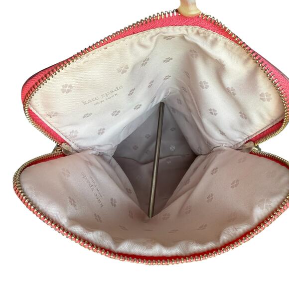 Kate Spade Pebble Leather Crossbody Shoulder Bag Large Flap Barbiecore Pink READ - Picture 13 of 16